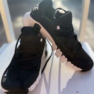 Nike Black Mesh Athletic Shoes with White Soles
